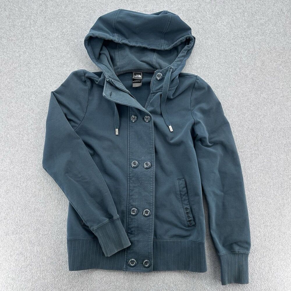The North Face Dark Teal Hooded Jacket Coat Women's Medium Fall / Spring Coat